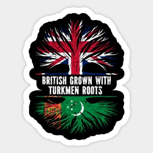 British Grown with Turkmen Roots UK Flag England Britain Union Jack Sticker